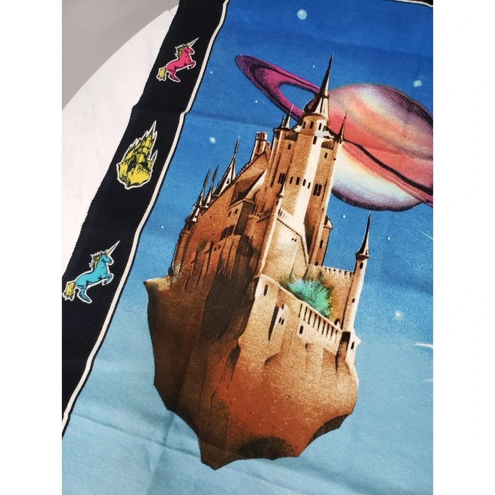 Vintage‎ Space Tapestry Psychedelic Unicorn Stoner Decor Hippie Celestial 70s
